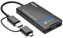 Adattatore video Techly 623639 IADAP USBCA 2HDMI Black