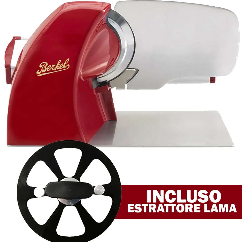Affettatrice berkel home line 200 plus rossa con estrattore lama incluso