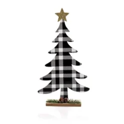 Albero • Decorazione in legno 19 x 6 x h 35 cm - Black Tartan