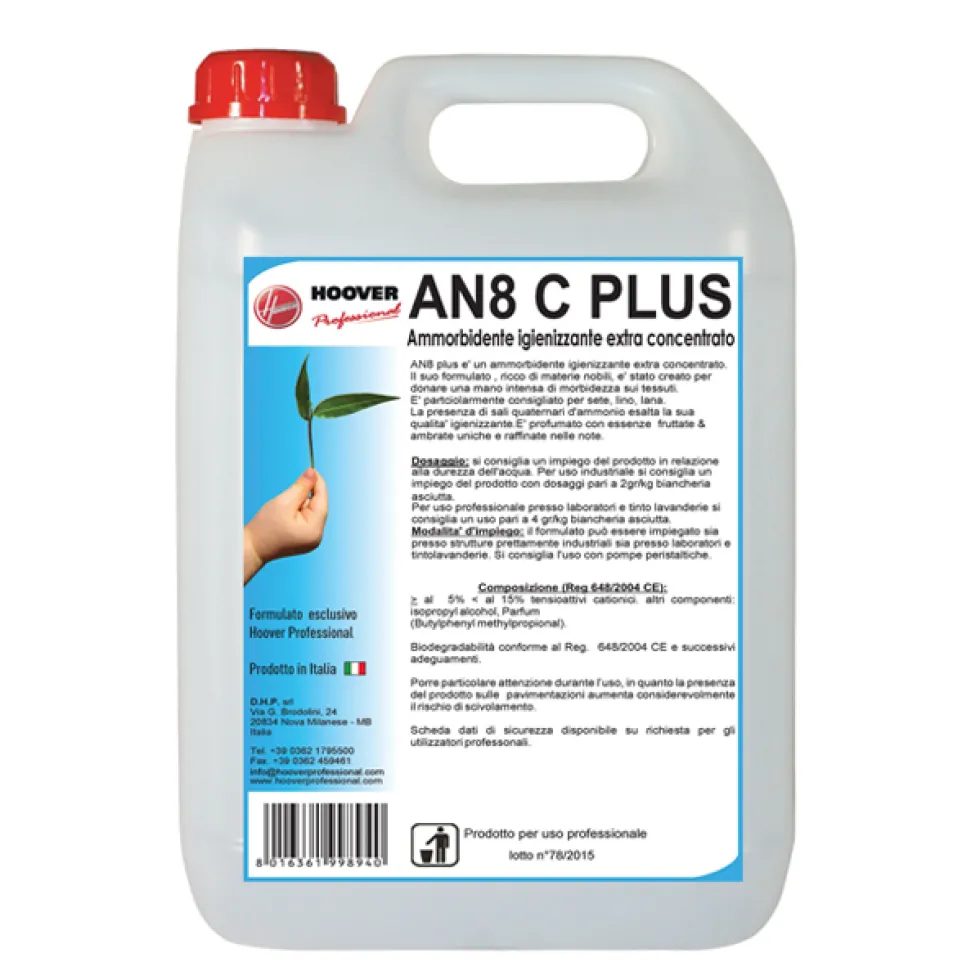 Ammorbidente Bio igienizzante extra concentrato AN8 C tanica da 5 Lt.