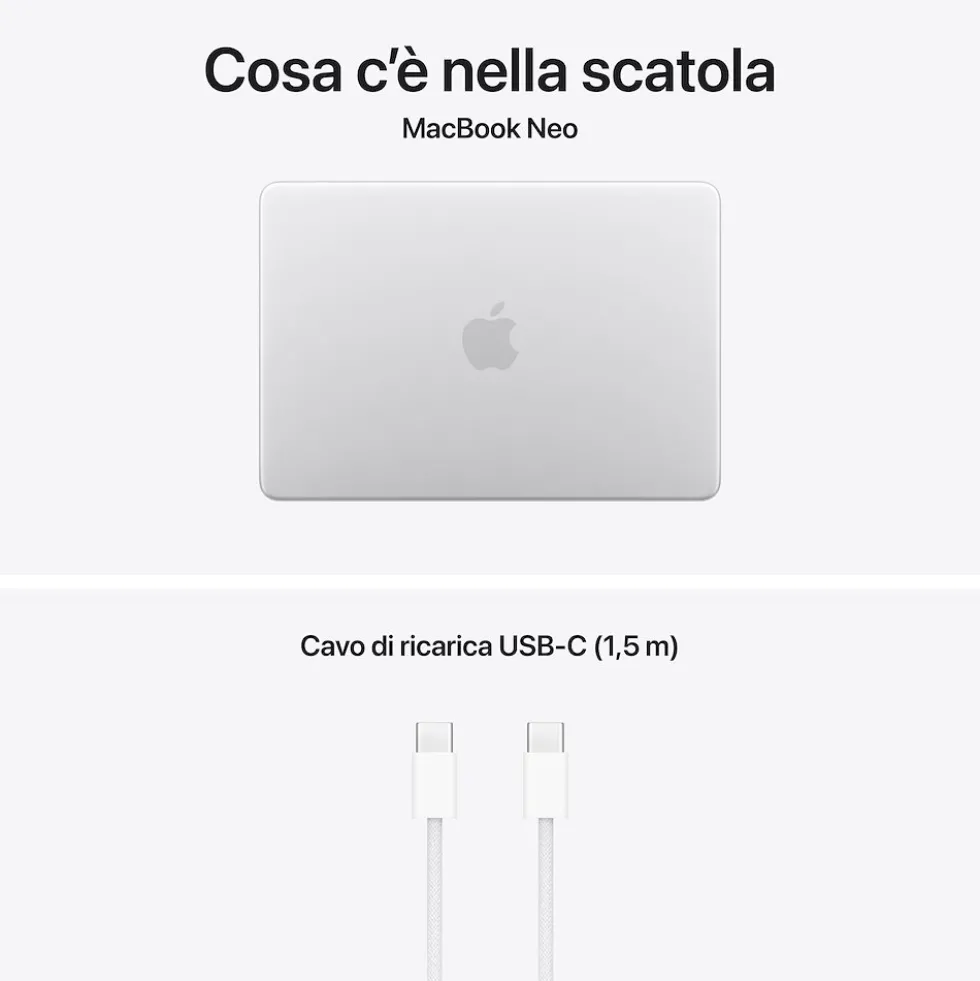 Apple Macbook Neo 13 A18 Pro 6 Core Cpu 5 Core Gpu 8Gb 512Gb Touch Id Silver