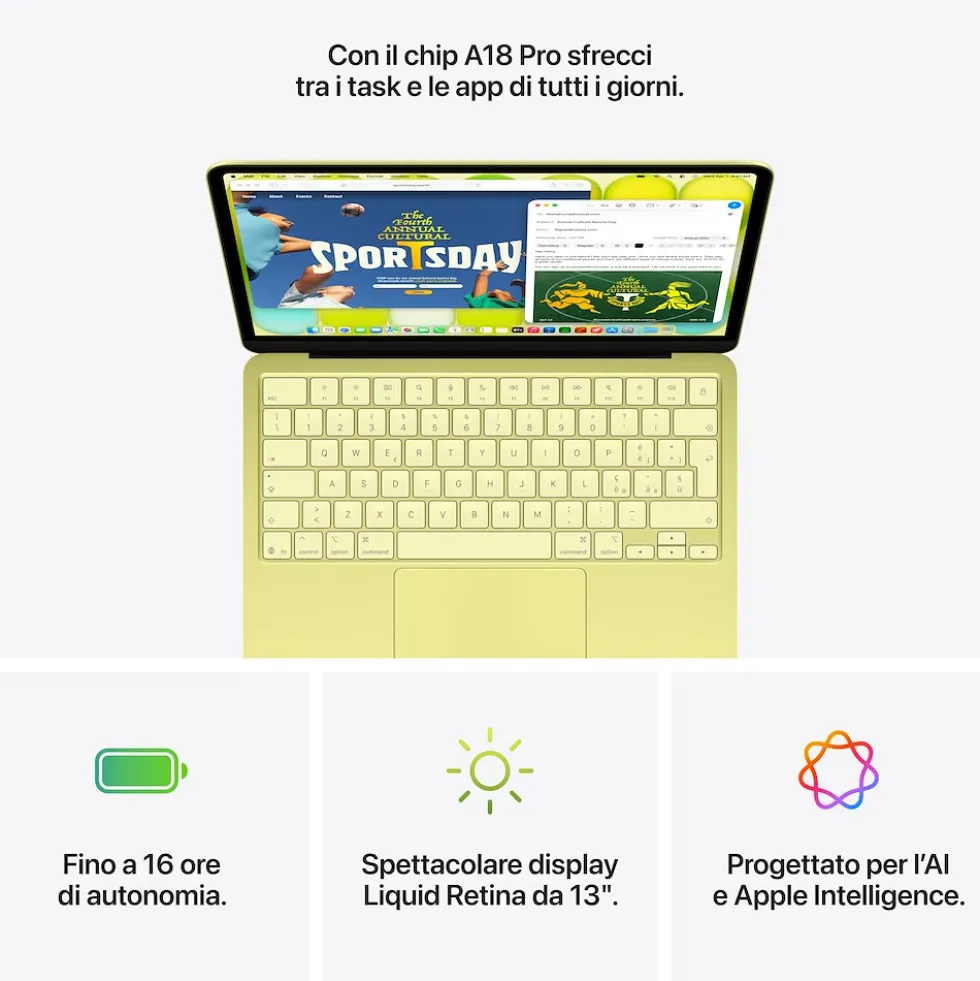 Apple Macbook Neo 13 A18 Pro 6 Core Cpu 5 Core Gpu 8Gb 256Gb Ssd Indigo