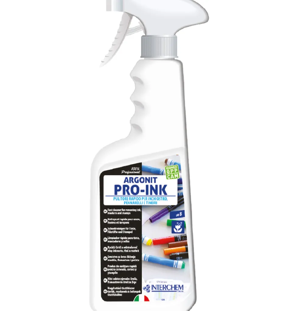 Argonit Pro-Ink Pulitore rapido per inchiostro, pennarelli e timbri da ml 750