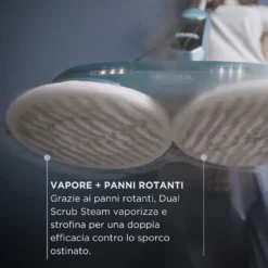 Ariete Scopa Vapore 1200W 2 Vel C/ 4 Panni Rotanti E 1 Misurino