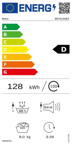 Asciugabiancheria Beko 7188242780 NX SERIES BMTEU93EA EcoGentle White