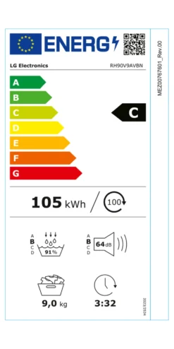 Asciugabiancheria Lg SERIE V9 RH90V9AVBN Dual Inverter White e Black