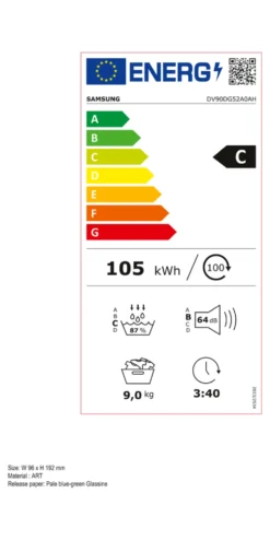Asciugabiancheria Samsung SERIE 5000 DV90DG52A0AH Crystal EcoDry White