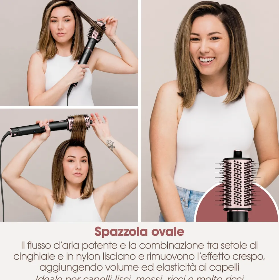 Asciugacapelli e styler 3 in 1 Shark Flexstyle HD424EU nero/oro rosa