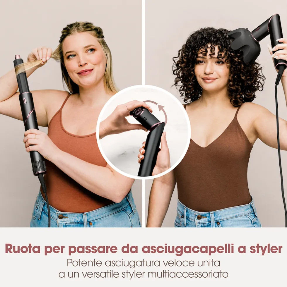 Asciugacapelli e styler 3 in 1 Shark Flexstyle HD424EU nero/oro rosa