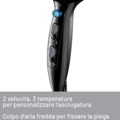 Asciugacapelli Imetec K7 2000, 2200W con tecnologia ionica