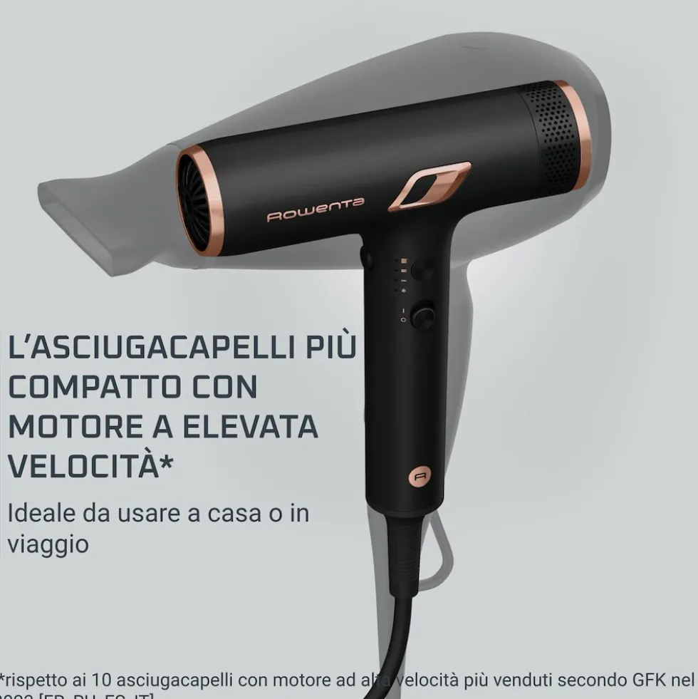 Asciugacapelli Rowenta Nano HY8310F0 con diffusore e tecnologia ionica