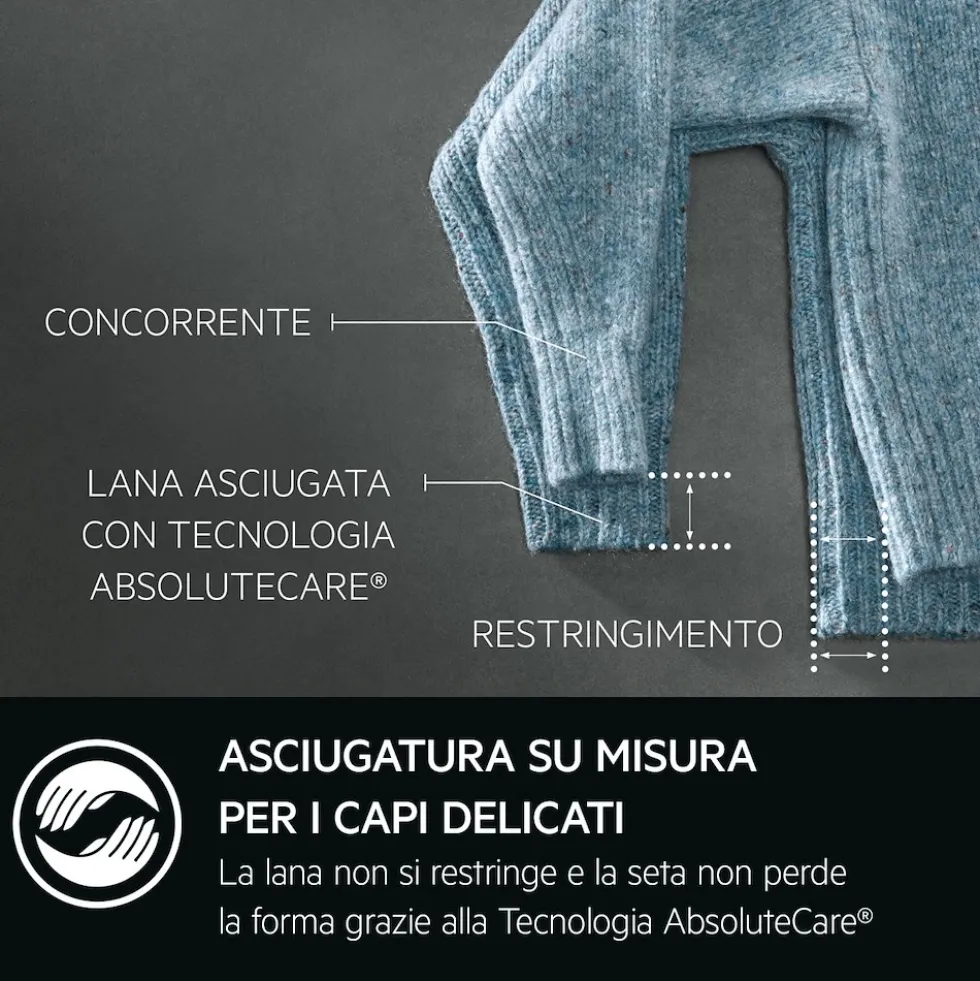 Asciugatrice AEG Serie 8000 TR8HDBG9B con pompa di calore e funzione vapore