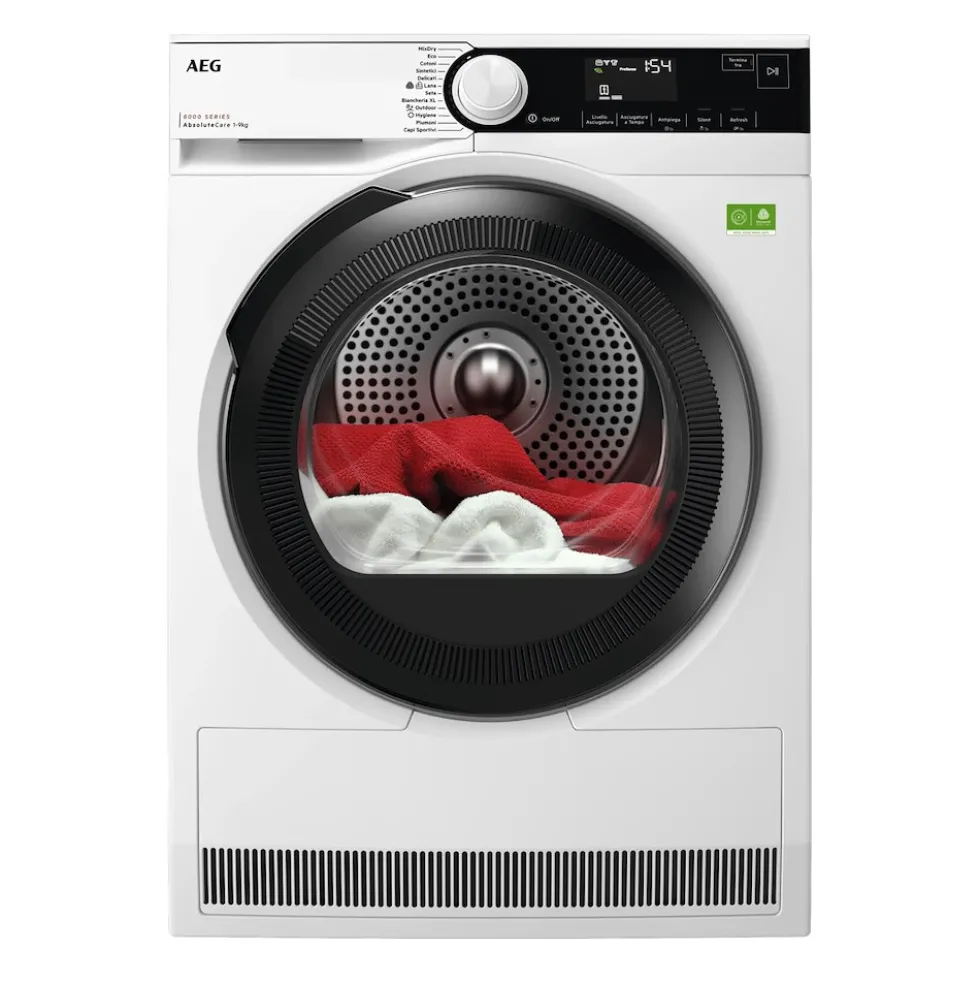Asciugatrice AEG Serie 8000 TR8HDBG9B con pompa di calore e funzione vapore