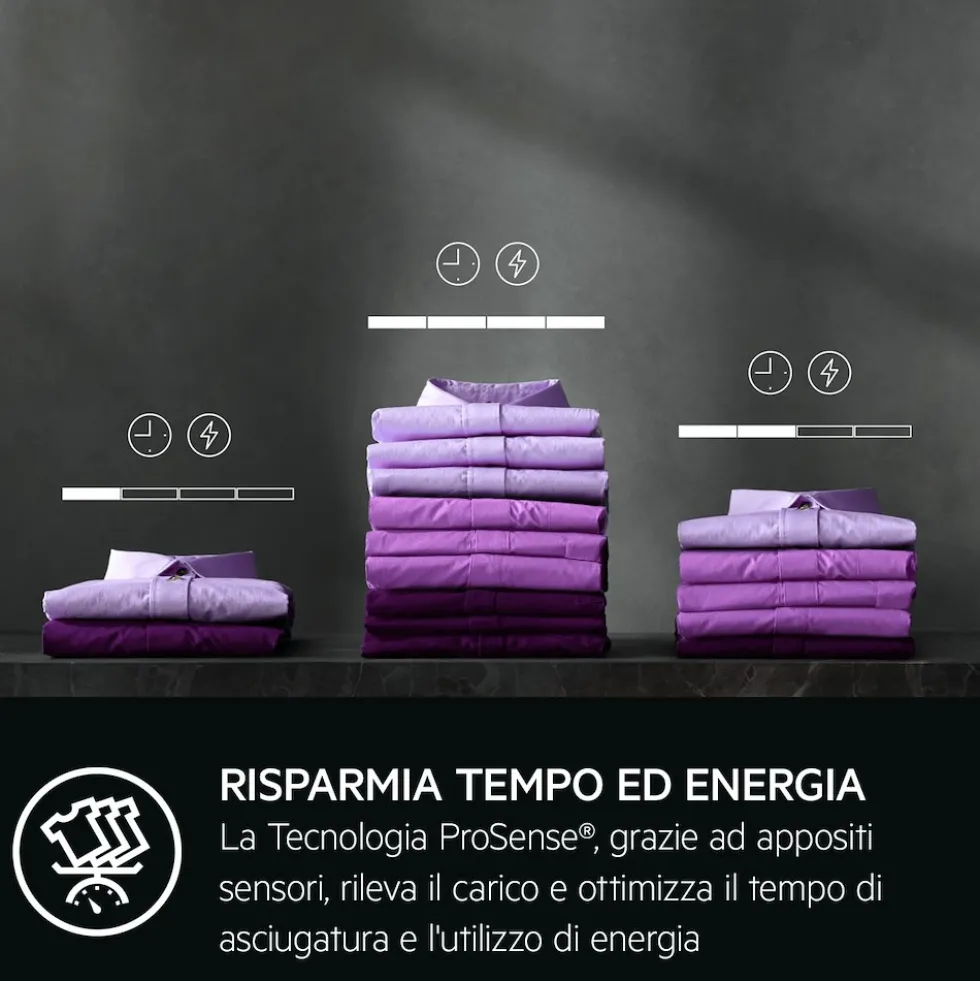Asciugatrice AEG Serie 8000 TR8HDBG9B con pompa di calore e funzione vapore