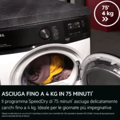 Asciugatrice AEG Serie 7000 TR7HE1C9 a pompa di calore 9kg