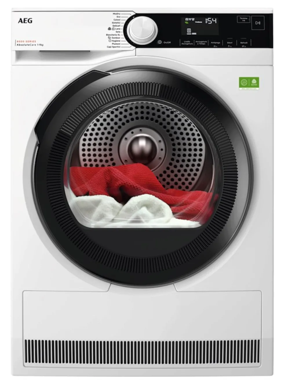 Asciugatrice AEG TR8HD9A a pompa di calore con tecnologia AbsoluteCare