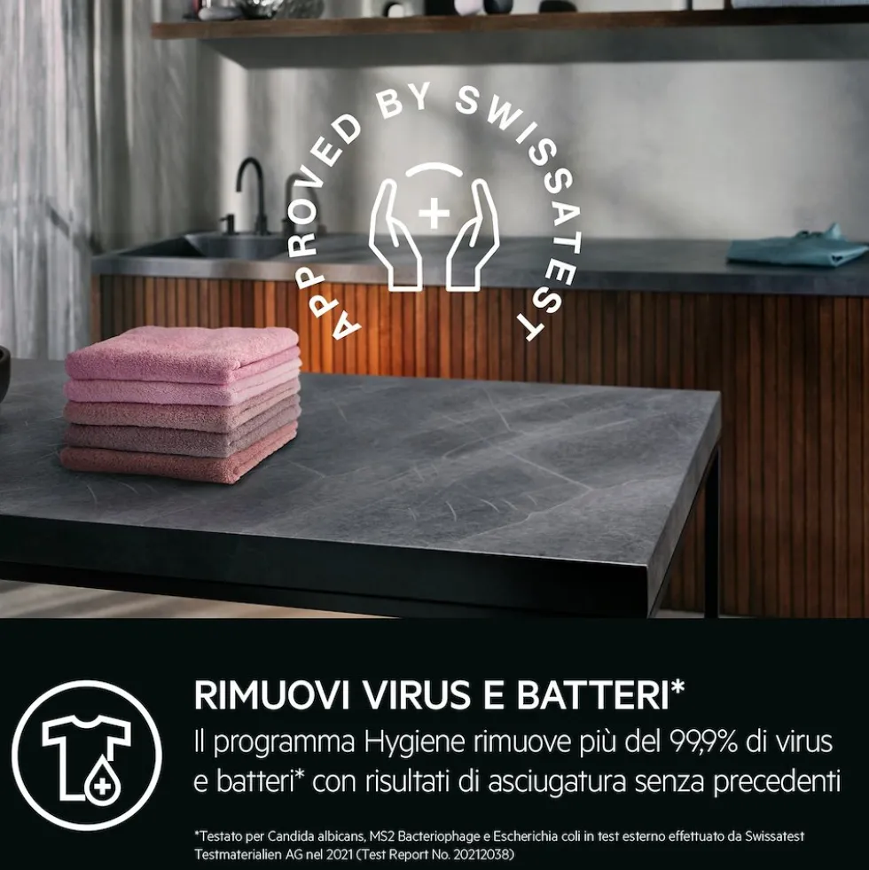 Asciugatrice AEG TR8HD9A a pompa di calore con tecnologia AbsoluteCare