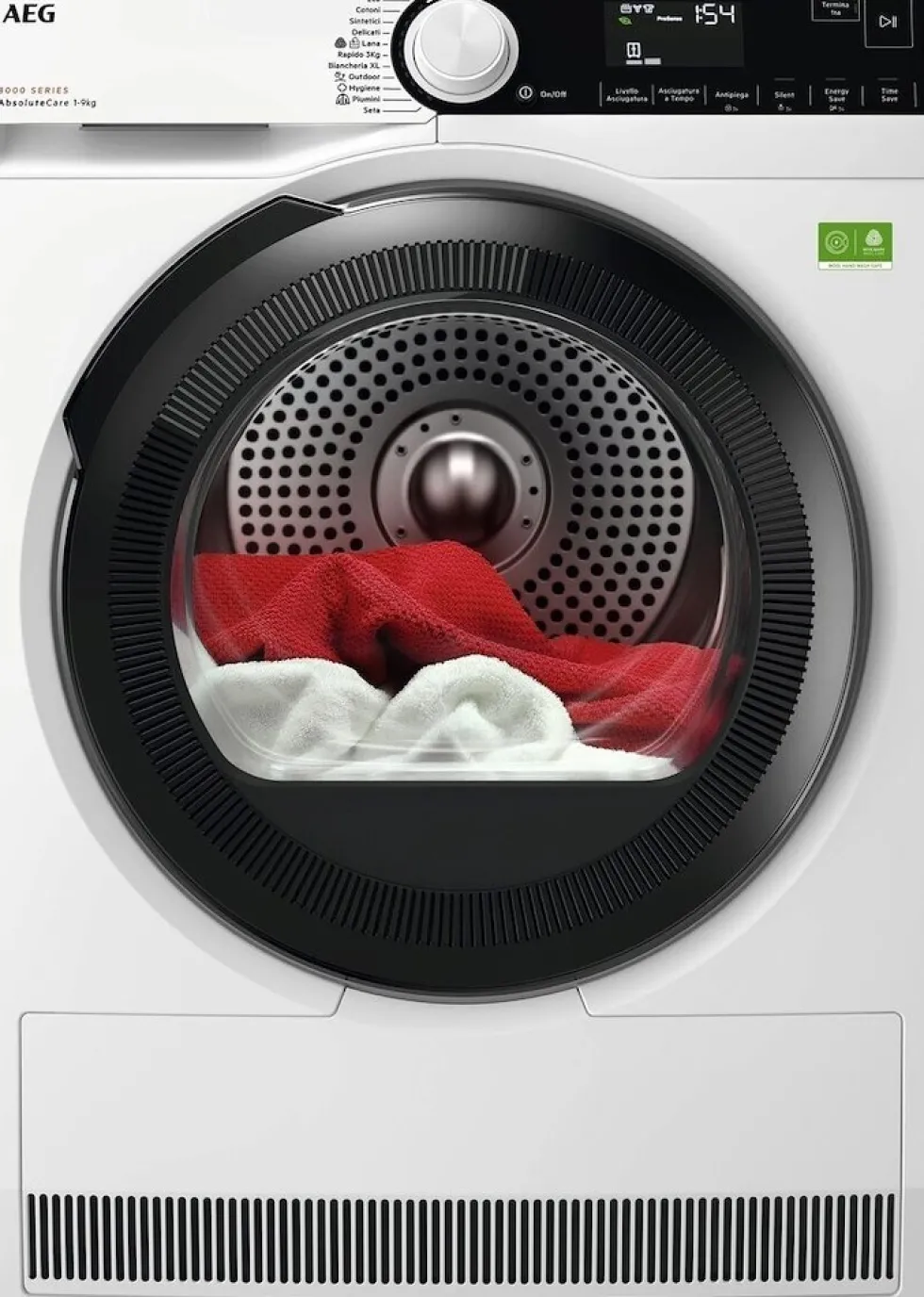 Asciugatrice AEG TR8HD9A a pompa di calore con tecnologia AbsoluteCare