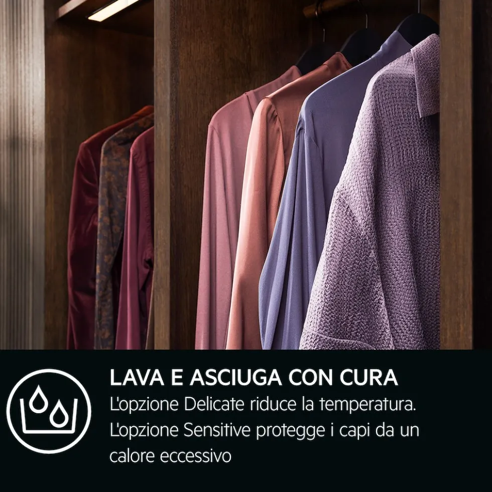 Asciugatrice AEG TR8HD9A a pompa di calore con tecnologia AbsoluteCare
