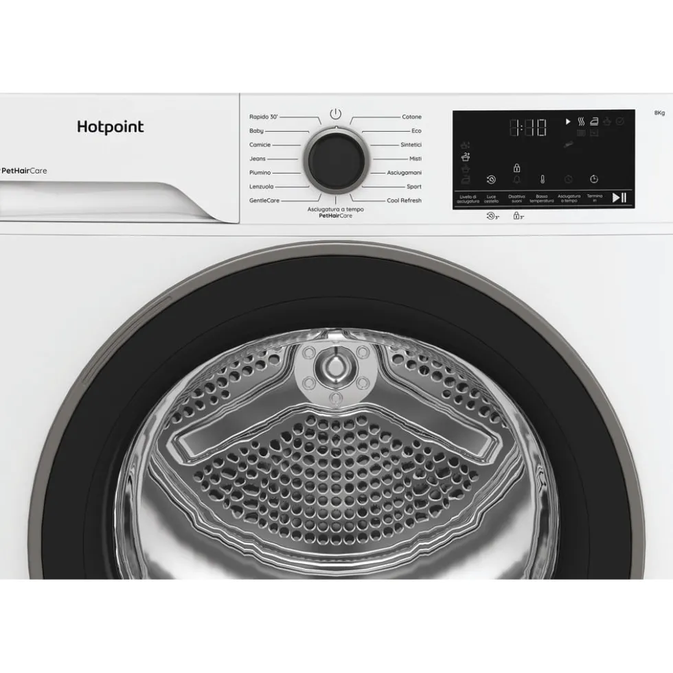 Asciugatrice Hotpoint Ariston HPT83DBSIT slim con capacità 8kg e PetHair Removal