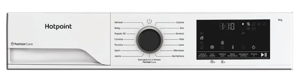 Asciugatrice Hotpoint Ariston HPT94DBSIT a pompa di calore con capacità 9kg
