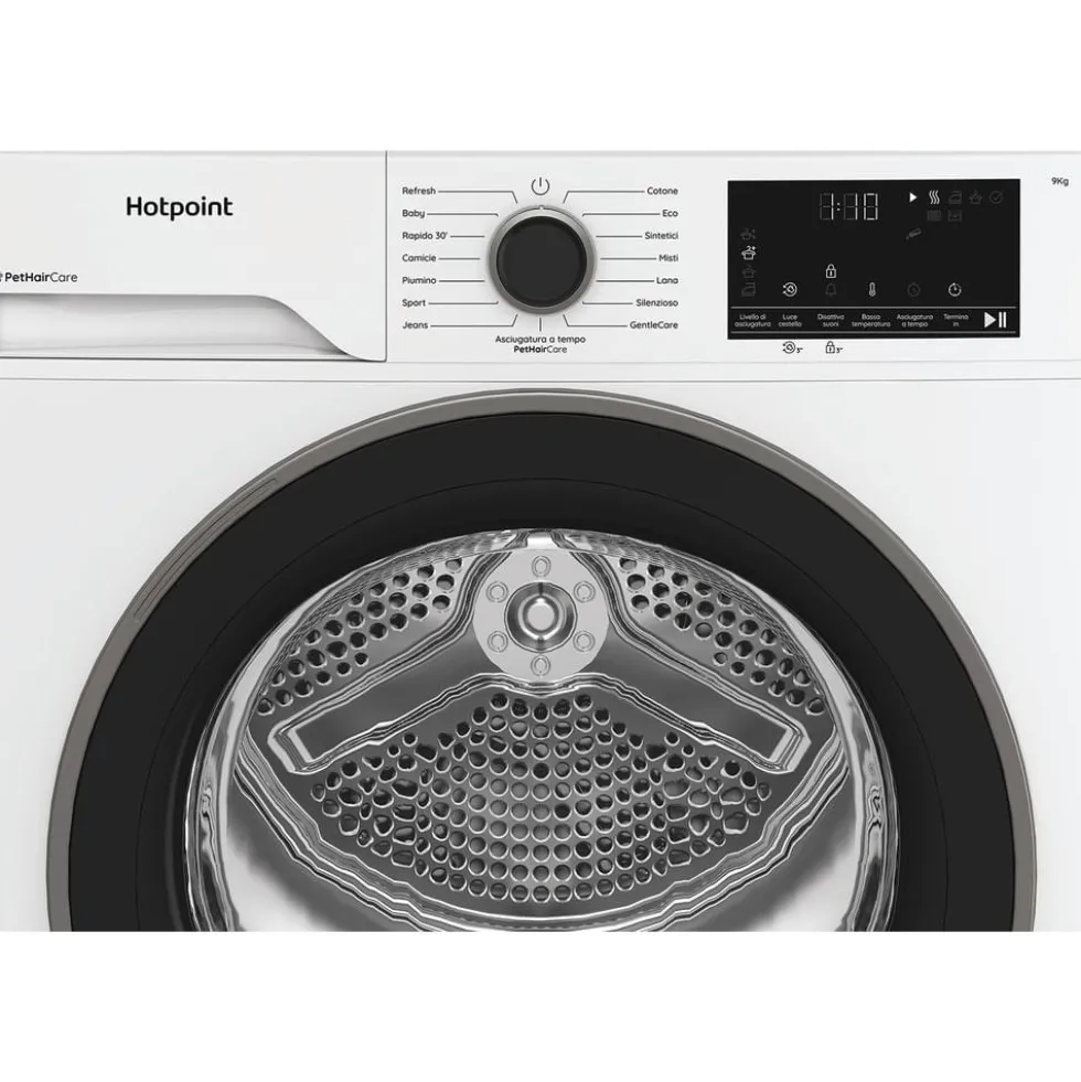 Asciugatrice Hotpoint Ariston HPT94DBSIT a pompa di calore con capacità 9kg