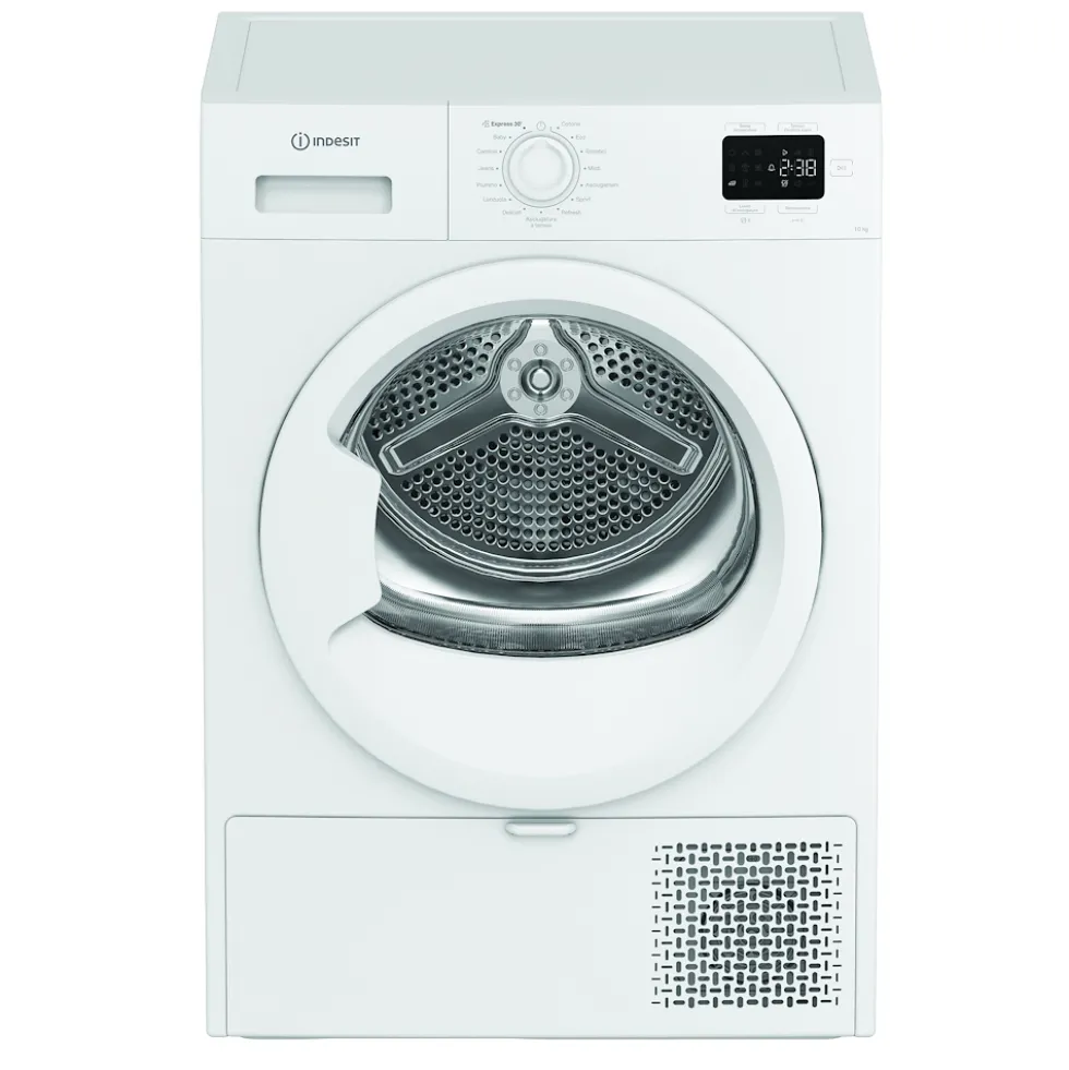 Asciugatrice Indesit CYD102DWWIT a pompa di calore con Display Digitale