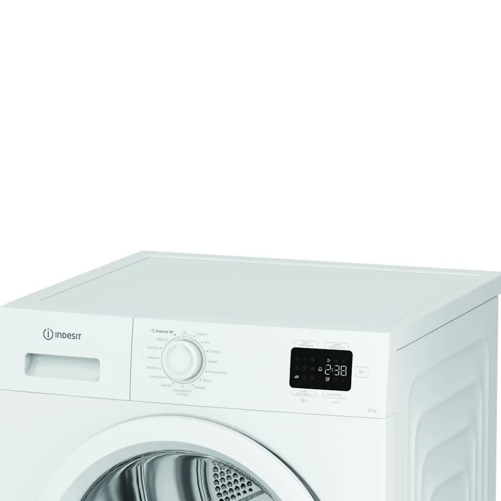 Asciugatrice Indesit CYD102DWWIT a pompa di calore con Display Digitale