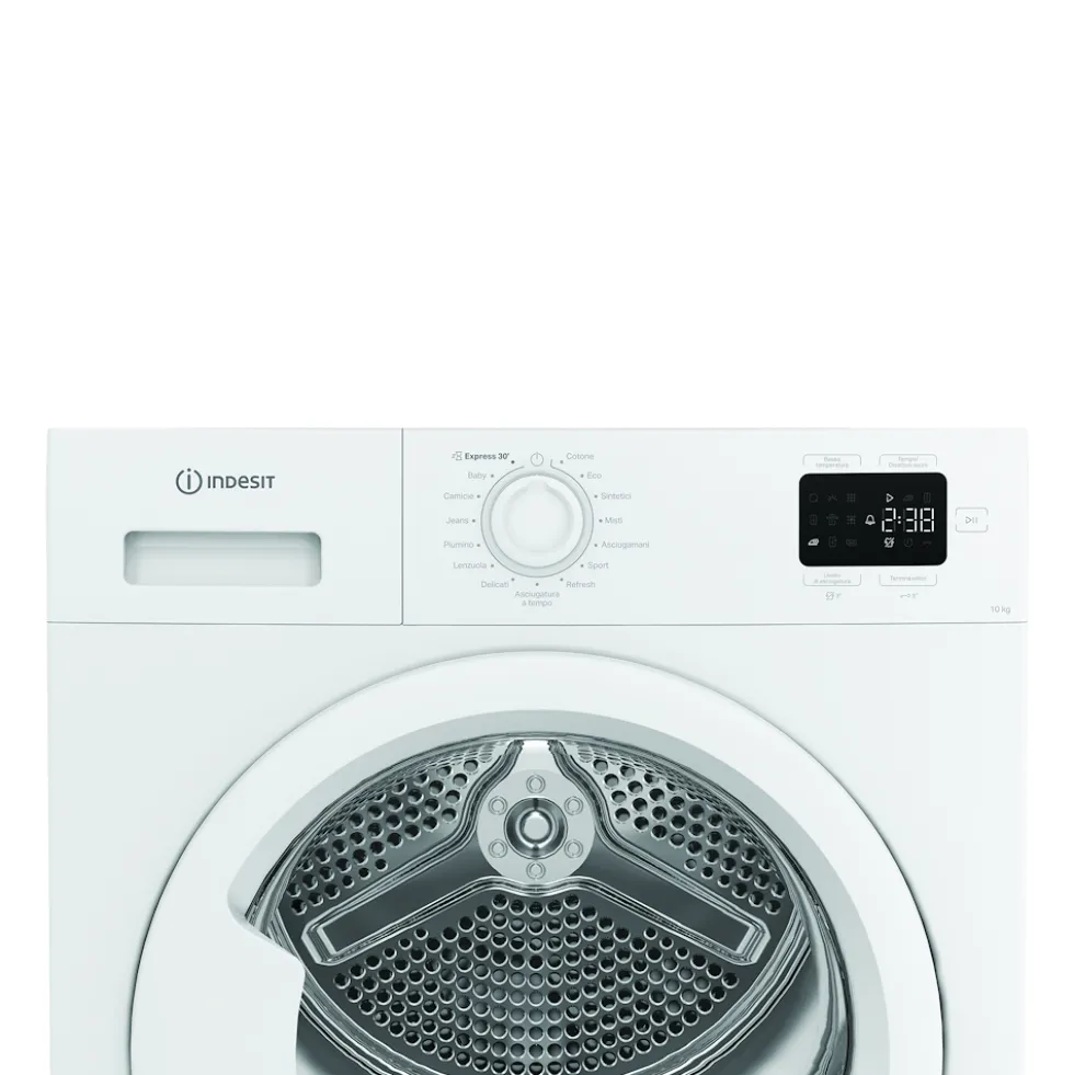 Asciugatrice Indesit CYD102DWWIT a pompa di calore con Display Digitale