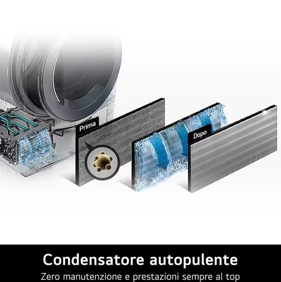Asciugatrice LG ELECTRONICS RHX7009TLB con AI Dry e 9 kg