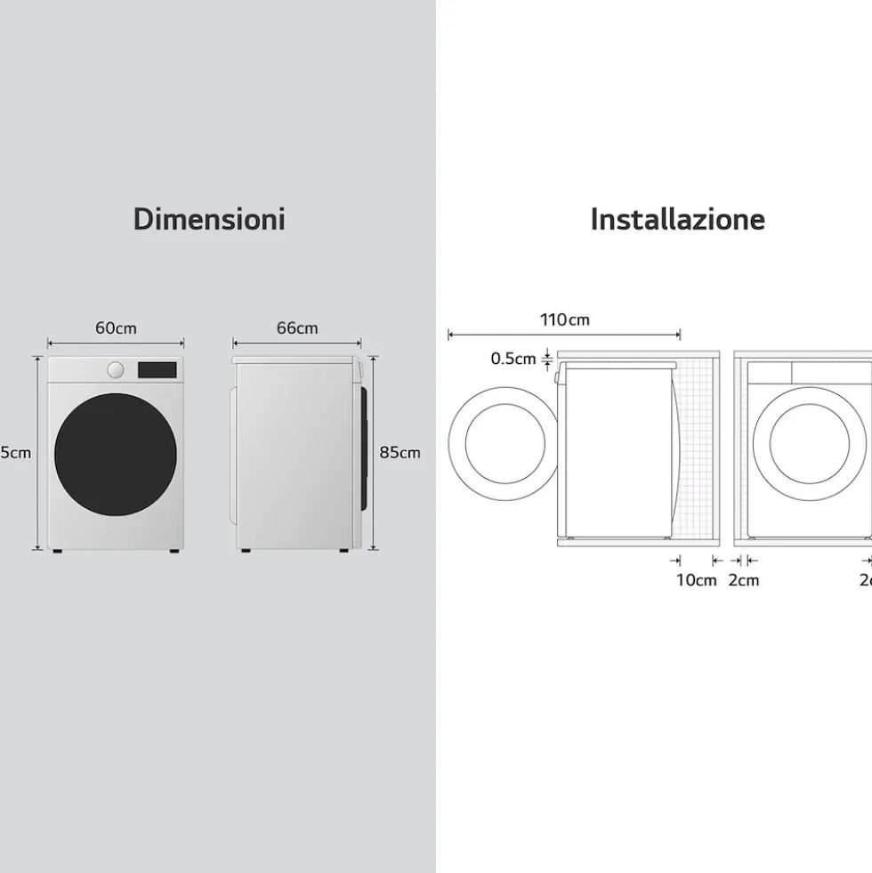 Asciugatrice LG ELECTRONICS RHX7009TLB con AI Dry e 9 kg