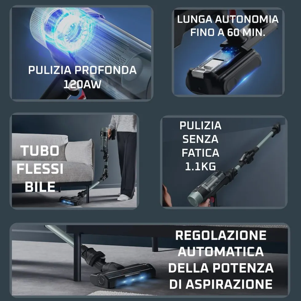 Aspirapolvere senza fili Rowenta X-Force Flex 10.80 Allergy RH7A32