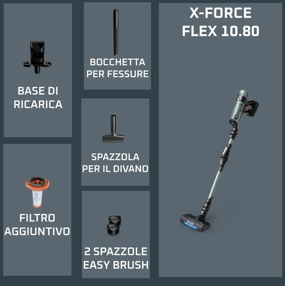 Aspirapolvere senza fili Rowenta X-Force Flex 10.80 Allergy RH7A32