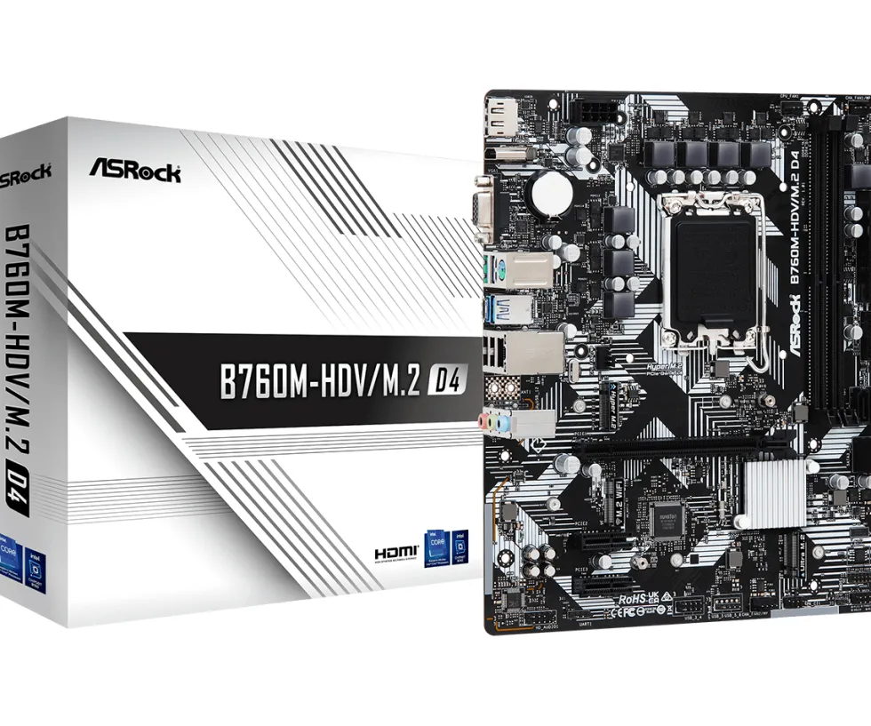 ASROCK MB 1700 12/13°GEN. B760M-HDV/M.2 2xDDR5 4xSATA M.2 VGA/HDMI/DP