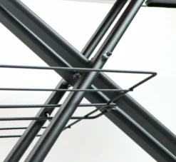 Asse da stiro 122 x 40 cm nero con copriasse bordeaux