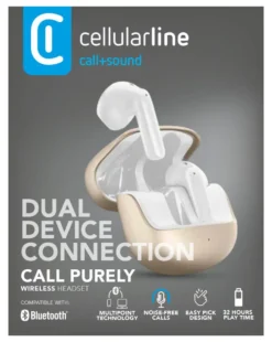Auricolari microfono bluetooth Cellular Line BTPURETWSH CALL PURELY Tw