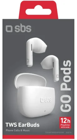 Auricolari microfono bluetooth Sbs TEEARTWSGOPODSW GO PODS Tws White