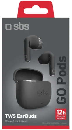 Auricolari microfono bluetooth Sbs TEEARTWSGOPODSK GO PODS Tws Black