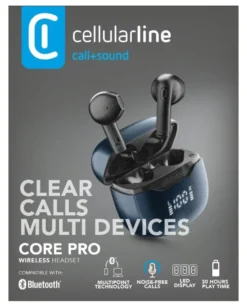 Auricolari microfono bluetooth Cellular Line BTCOREPROTWSK CORE PRO Tw