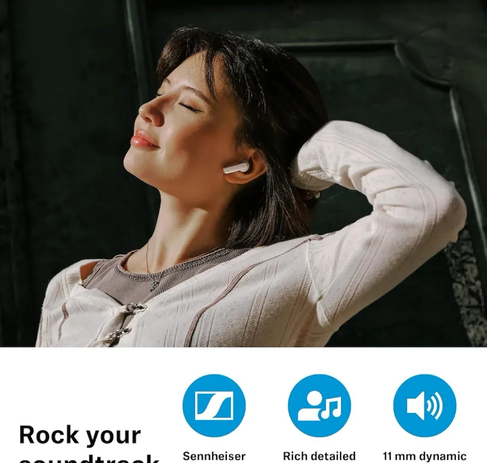 Auricolari Sennheiser Accentum True Wireless Open Cream con suono dinamico