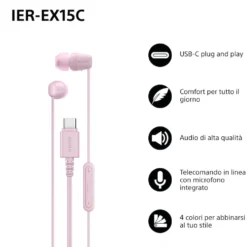 Auricolari Sony IEREX15CP.CE7 in-ear con microfono USB-C