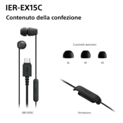 Auricolari Sony IEREX15CP.CE7 in-ear con microfono USB-C