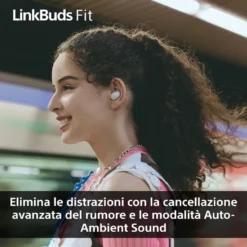 Auricolari Sony LinkBuds Fit WFLS910NW.CE7 con Hi-Res Audio Wireless
