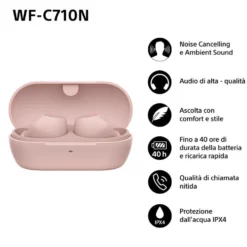 Auricolari true wireless Sony WFC710NP.CE7 con cancellazione del rumore