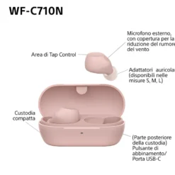 Auricolari true wireless Sony WFC710NP.CE7 con cancellazione del rumore