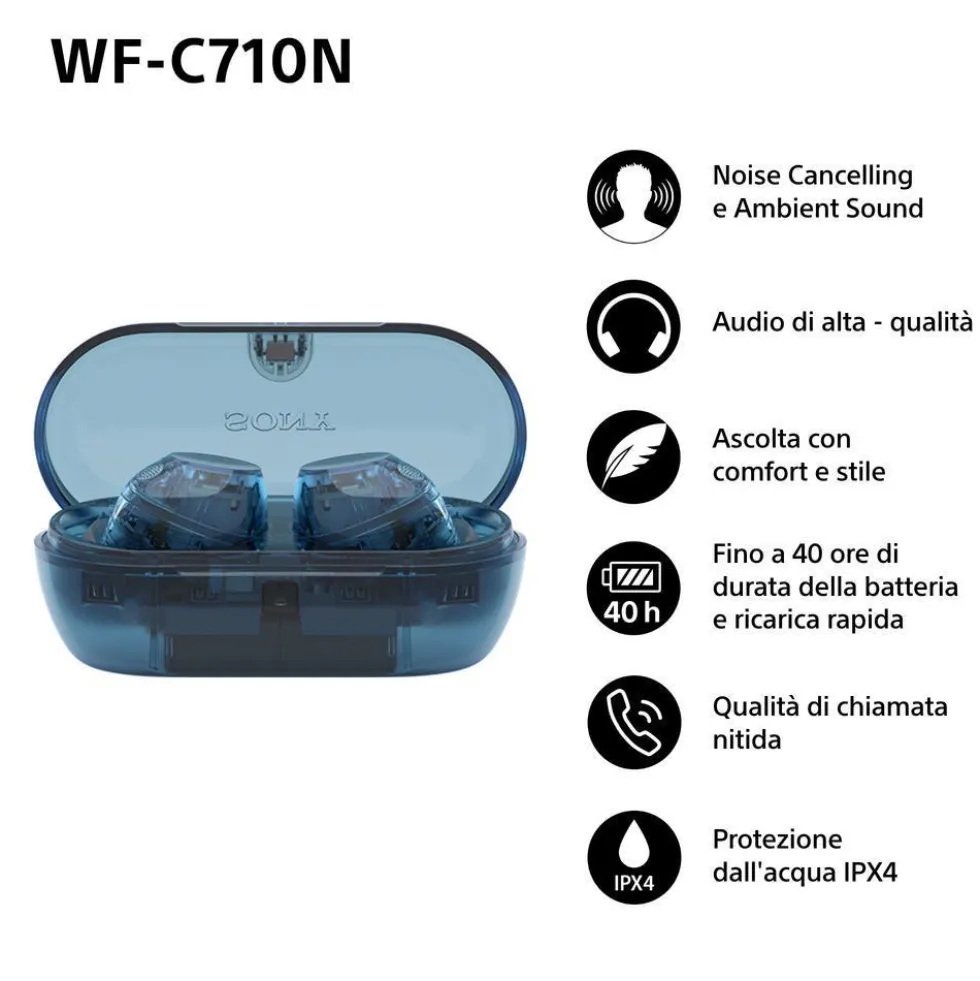 Auricolari true wireless Sony WFC710NL.CE7 con eliminazione del rumore