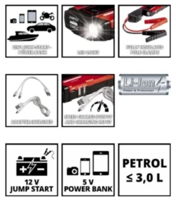 Avviatore emergenza power bank Einhell 1091511 Ce Js 8 12V
