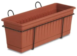 Balconiera Stefanplast 86060 con cassetta piante inclusa Terracotta