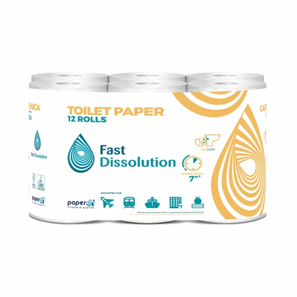 Bancale carta igienica idrosolubile 96 confezioni da 12 rotoli Fast Dissolution