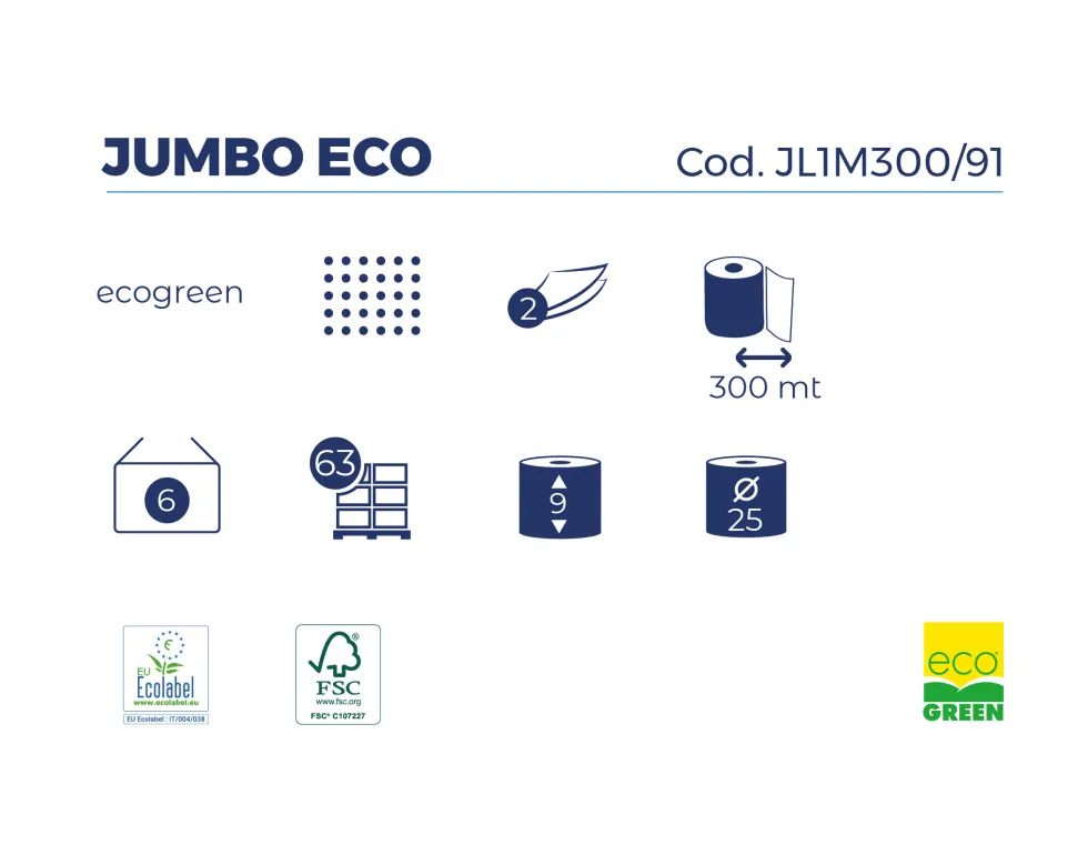 Bancale 21 confezione da 6 rotoli di carta igienica Jumbo eco